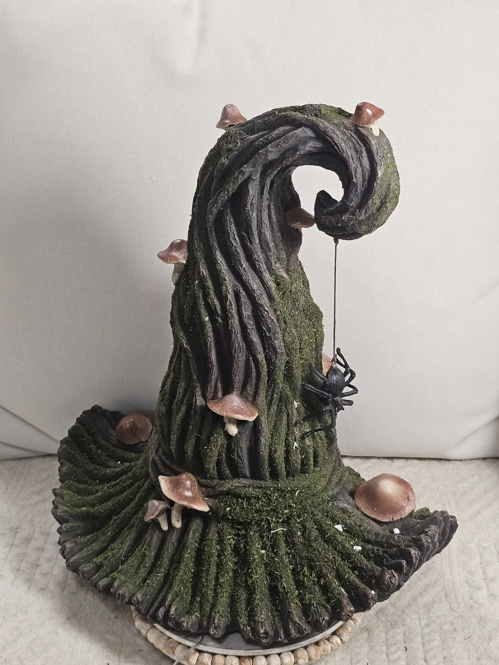 Mushroom-Covered Witch Hat LED Decor Halloween Moss Viral htf